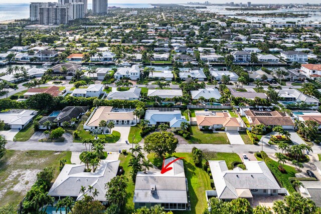 1210 Dolphin Rd, Singer Island, FL 33404 - aerial view featuring a residential view, a city view, and a water view