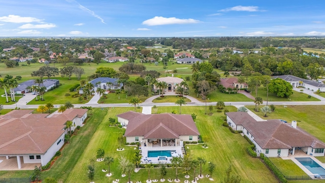 aerial view featuring a residential view