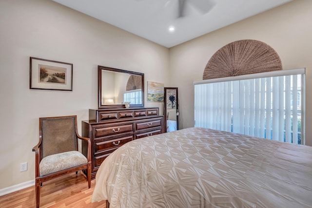 bedroom featuring light hardwood / wood-style flooring