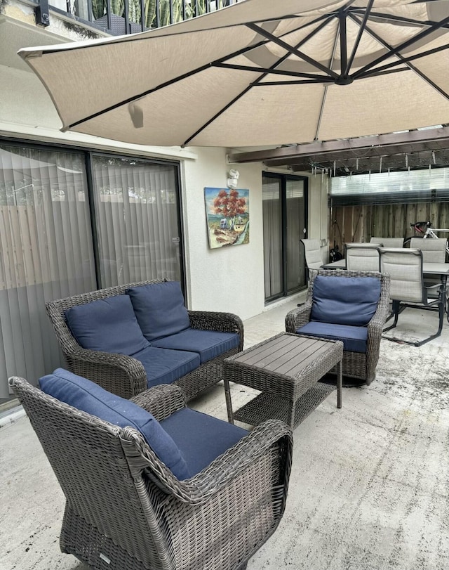 view of patio featuring an outdoor hangout area