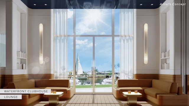2200 Pga Blvd Unit 406, Palm Beach Gardens, FL 33410 - building lobby with a water view and expansive windows