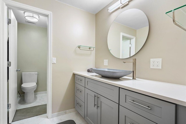 bathroom with vanity and toilet