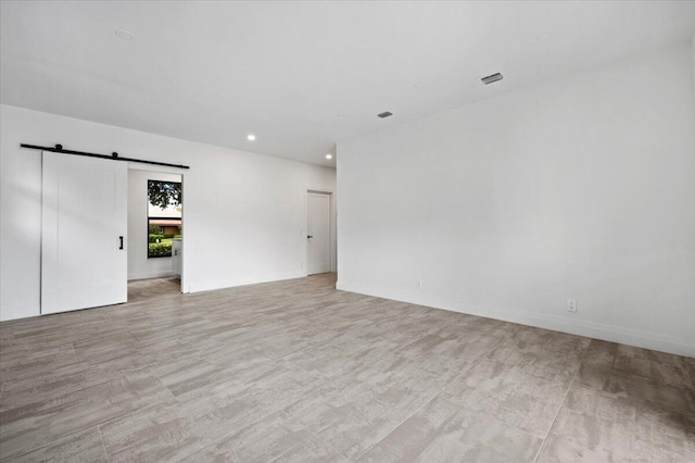 empty room with a barn door