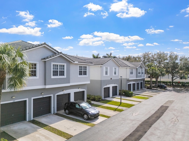 view of property featuring a garage