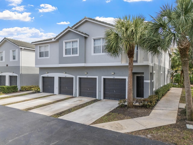 view of property featuring a garage