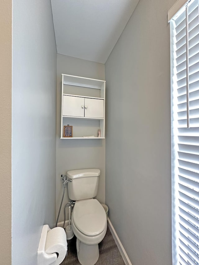 bathroom featuring toilet and hardwood / wood-style floors