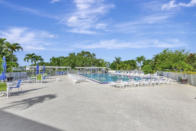 view of pool with a patio