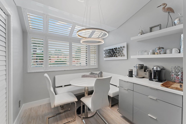 dining room with light hardwood / wood-style floors