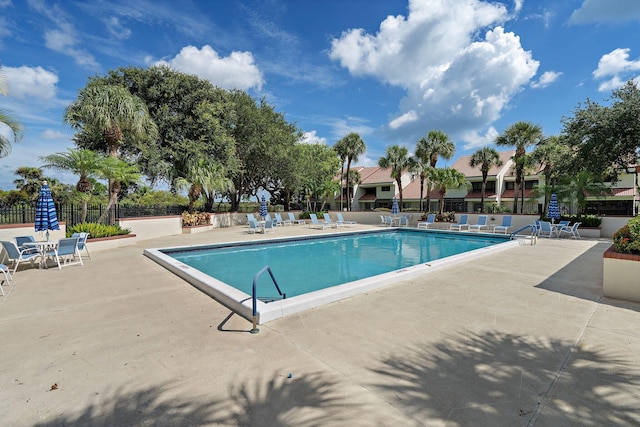 view of pool featuring a patio area