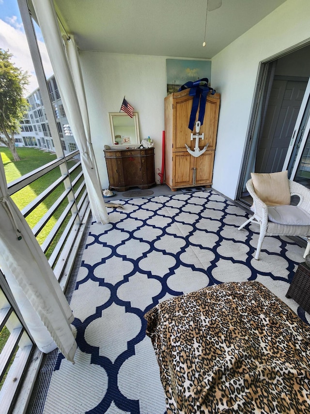 interior space featuring a balcony