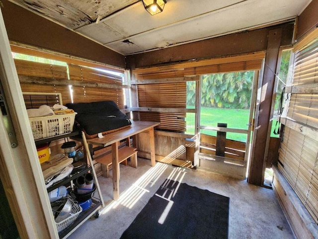 interior space with a healthy amount of sunlight and concrete floors