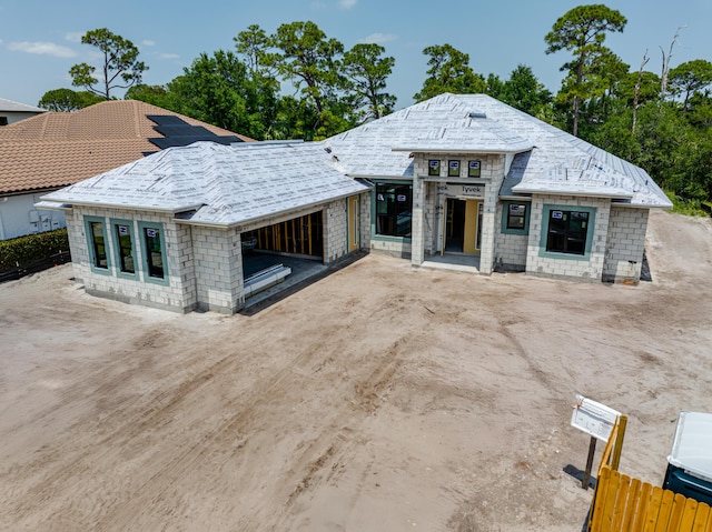 view of front of home featuring stone siding