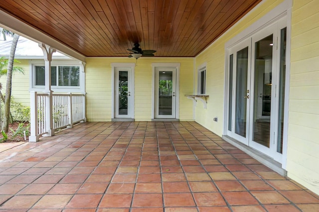 view of patio / terrace with ceiling fan