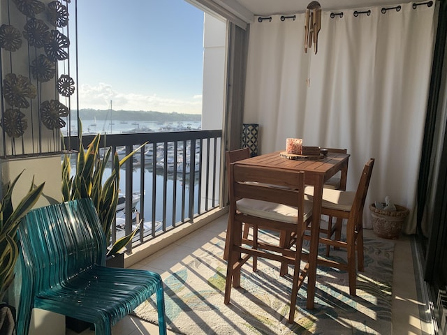 balcony with a water view