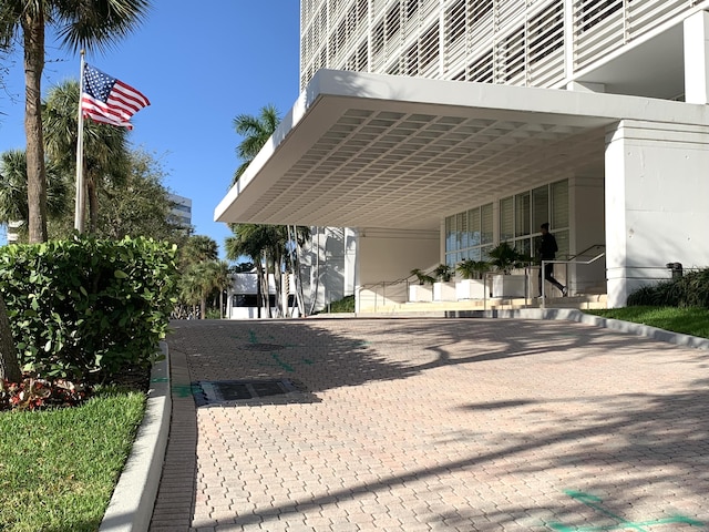 view of patio featuring a carport