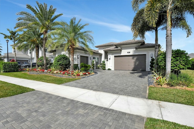 view of front of house with a garage