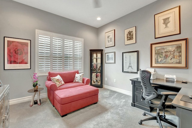 view of carpeted office