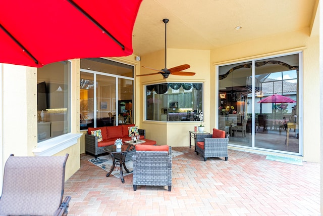 view of patio featuring an outdoor living space