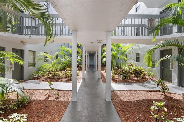 property entrance with a balcony