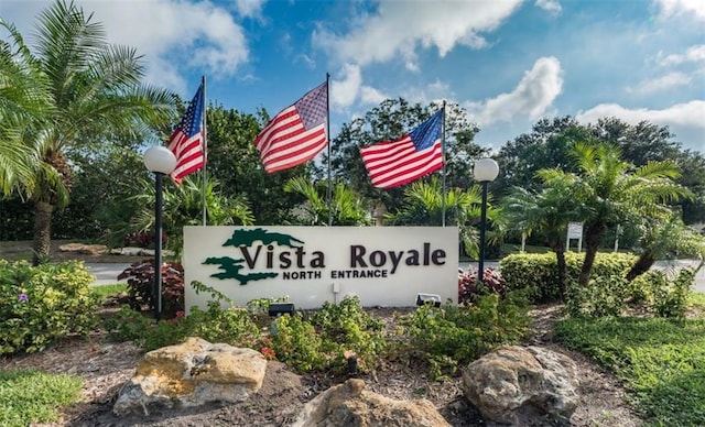 view of community sign