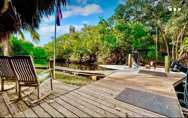 dock area featuring a wooden deck