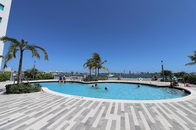 view of pool featuring a patio area