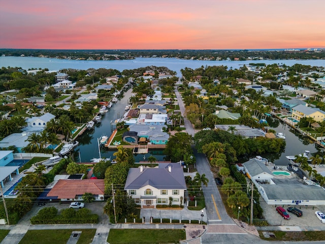 401 Center St, Jupiter, FL 33458 - aerial view at dusk of a water view and a residential view
