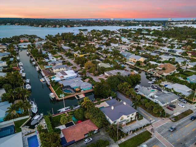 401 Center St, Jupiter, FL 33458 - aerial view at dusk of a water view and a residential view