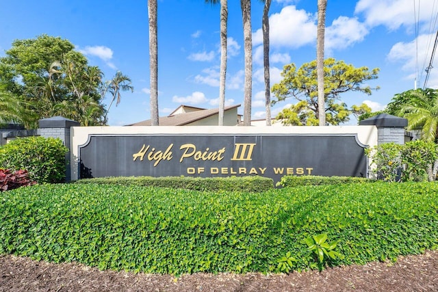 view of community sign