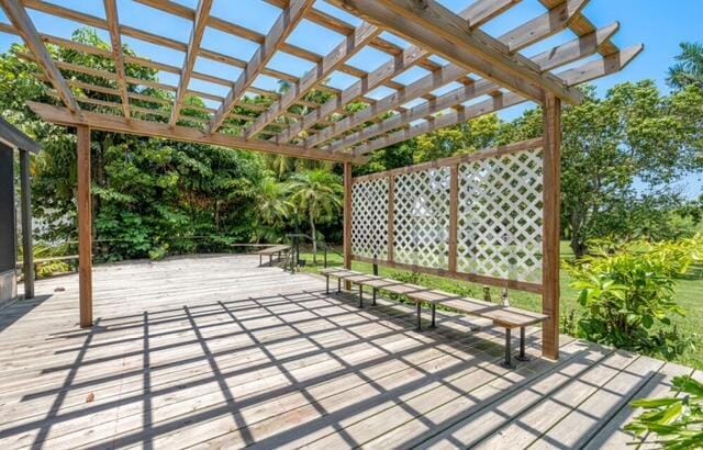 1531 Bacom Point Rd, Pahokee, FL 33476 - view of patio / terrace featuring a pergola and a wooden deck