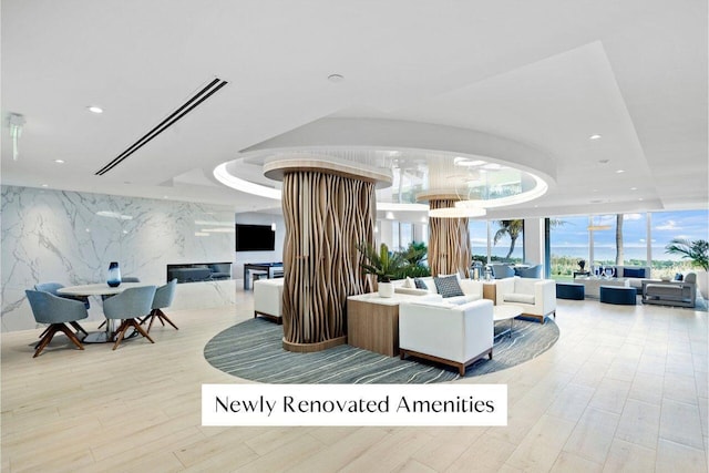 3211 S Ocean Blvd Unit 802, Highland Beach, FL 33487 - community lobby with floor to ceiling windows and recessed lighting