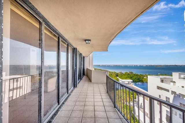 balcony with a water view