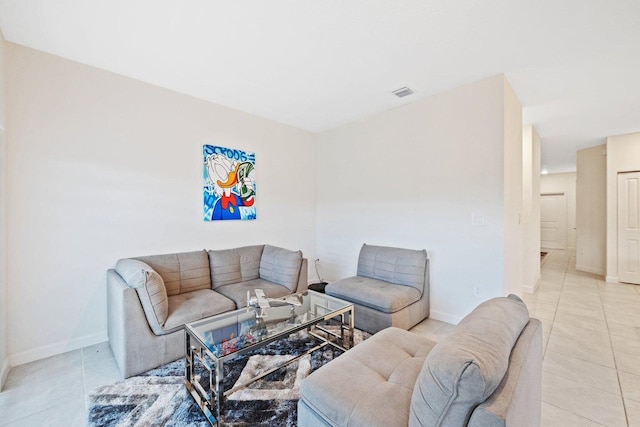 view of tiled living room