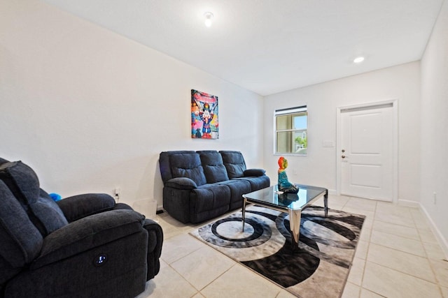 view of tiled living room