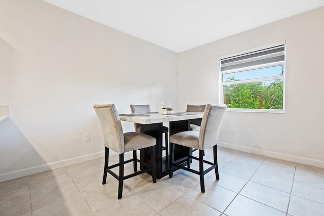 view of tiled dining room