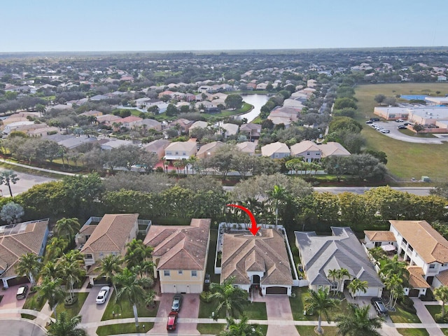 aerial view with a residential view