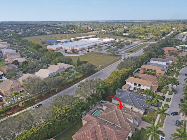 drone / aerial view with a residential view