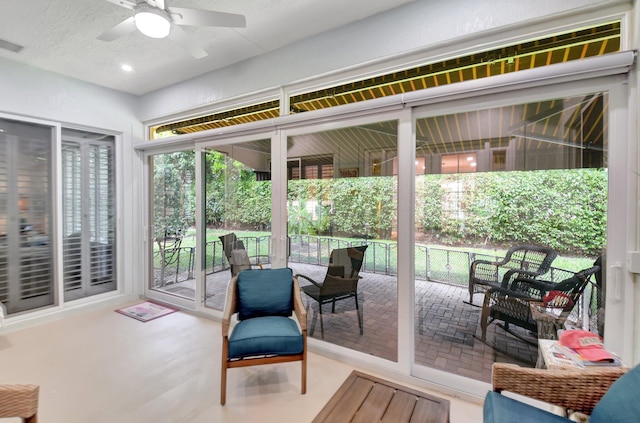 6718 Jog Palm Dr, Boynton Beach, FL 33437 - sunroom with a ceiling fan