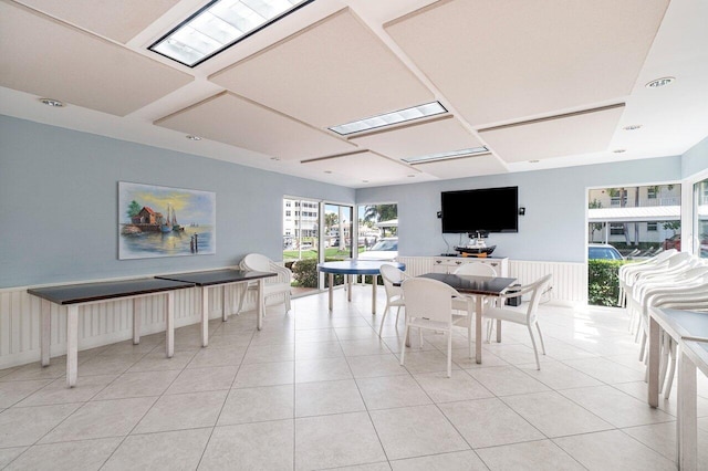 view of tiled dining area