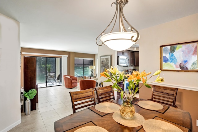 view of tiled dining area