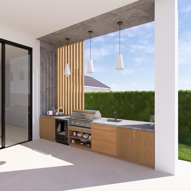 750 NE 69th St, Boca Raton, FL 33487 - view of patio with area for grilling, sink, and grilling area