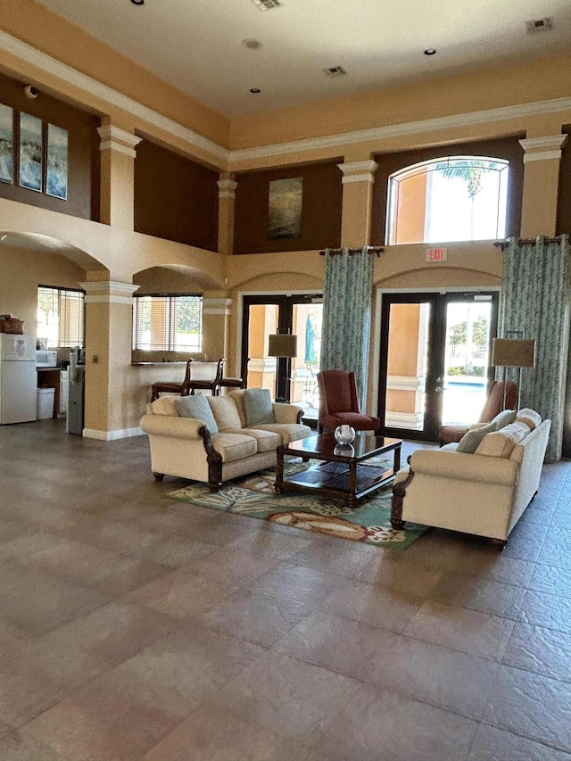 building lobby featuring visible vents