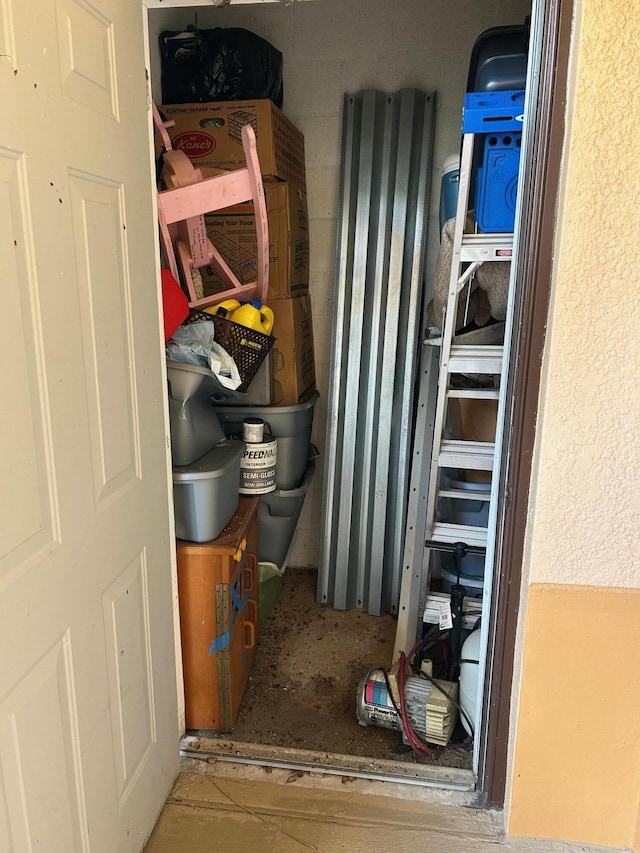 view of storage area