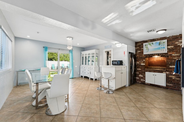 view of tiled dining space