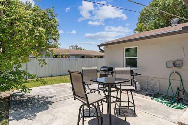 view of patio featuring area for grilling