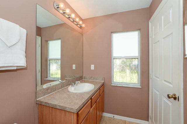 bathroom featuring vanity and tile patterned floors