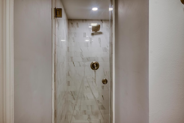 bathroom featuring walk in shower