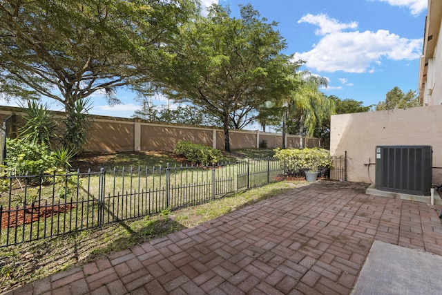 view of patio / terrace with central AC unit