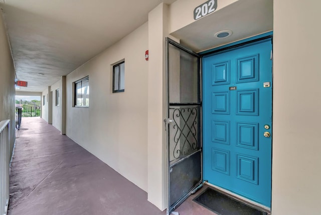 view of doorway to property