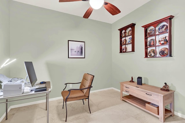 office with ceiling fan